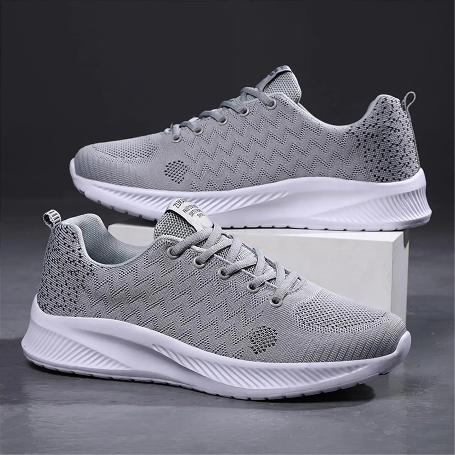 Men's Casual Dress Sneakers Fashion Four Seasons Men Mesh Breathable Lace Up Flat Lightweight Comfortable Casual