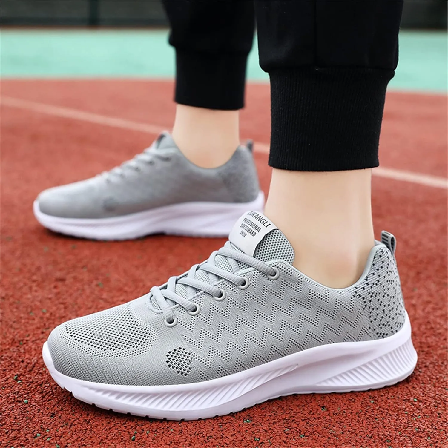 Men's Casual Dress Sneakers Fashion Four Seasons Men Mesh Breathable Lace Up Flat Lightweight Comfortable Casual