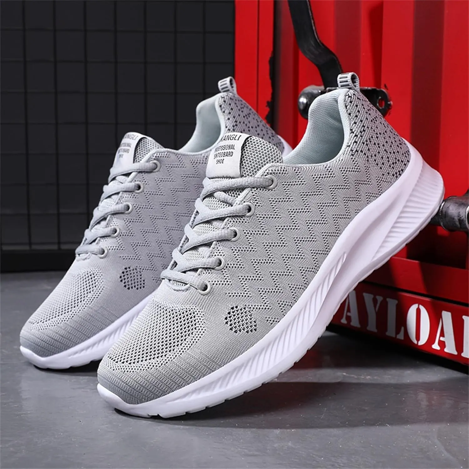 Men's Casual Dress Sneakers Fashion Four Seasons Men Mesh Breathable Lace Up Flat Lightweight Comfortable Casual