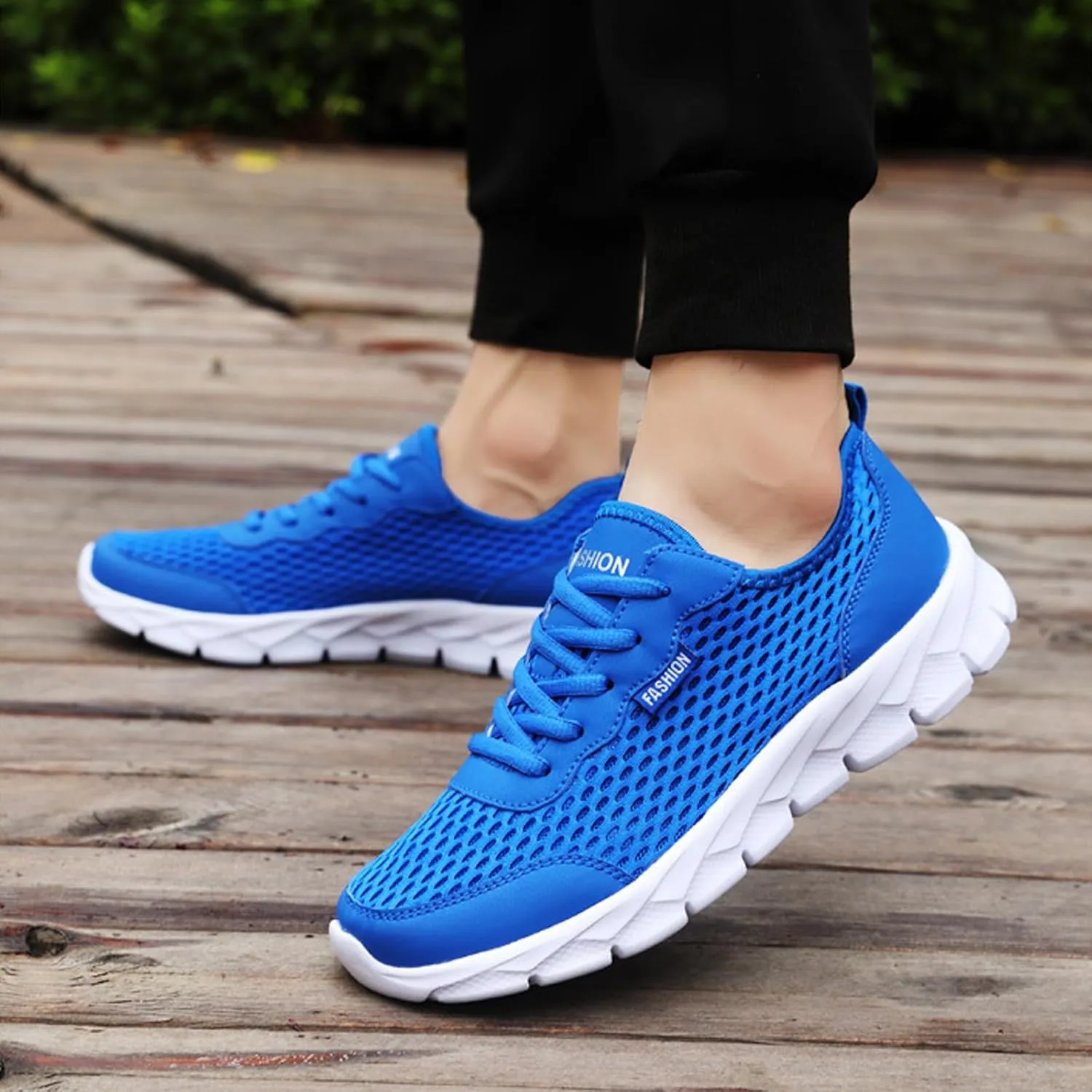 Men's Casual Shoe Men Lightweight Breathable Mesh Shoes Running Shoes Mesh Lace Up Large Size Casual Sneakers