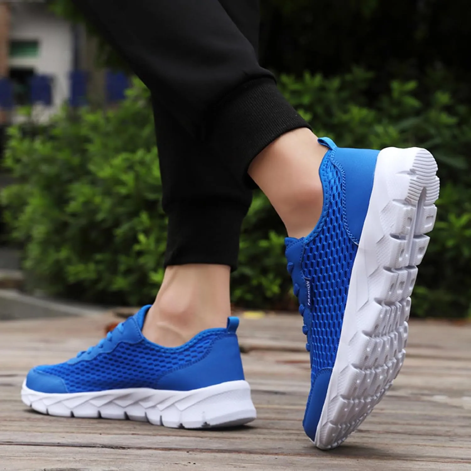 Men's Casual Shoe Men Lightweight Breathable Mesh Shoes Running Shoes Mesh Lace Up Large Size Casual Sneakers
