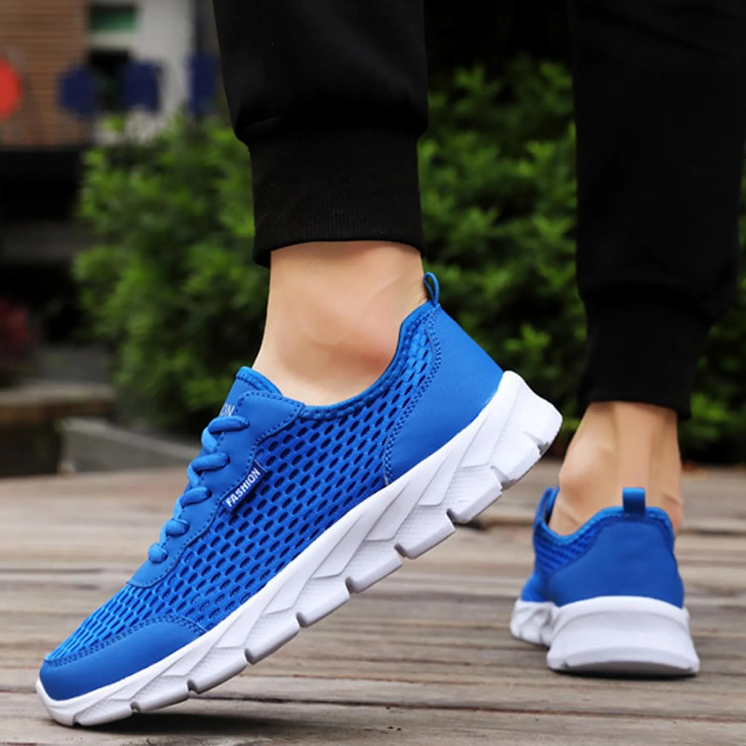 Men's Casual Shoe Men Lightweight Breathable Mesh Shoes Running Shoes Mesh Lace Up Large Size Casual Sneakers