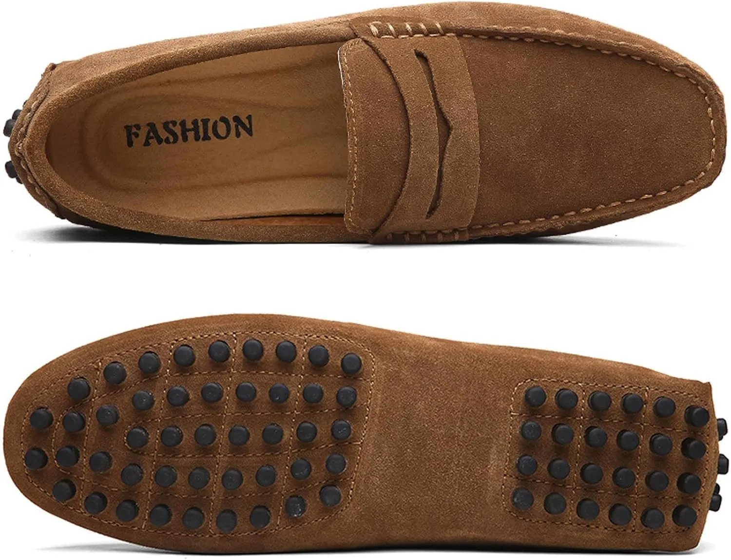 Men's Dress Loafers Slip On Casual Shoes Lightweight Soft Penny Loafers Suede Driving Boat Shoes Moccasins