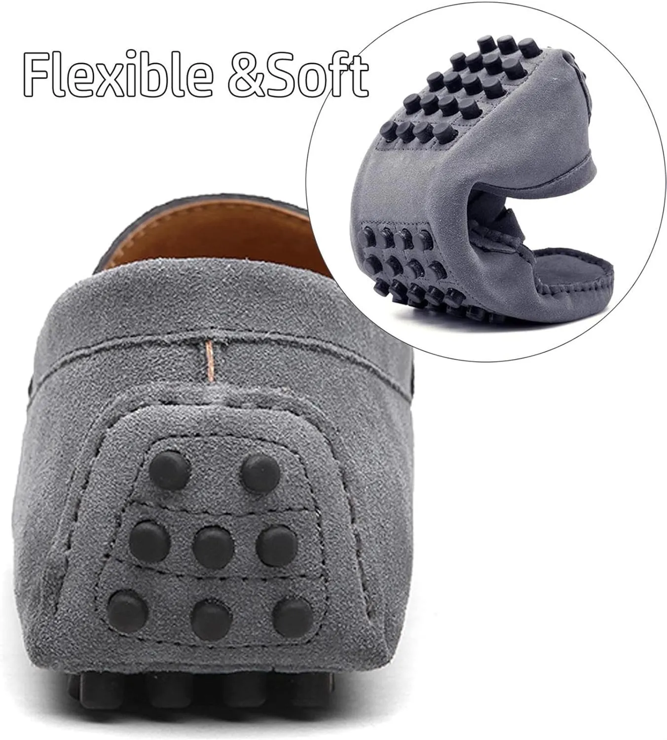 Men's Dress Loafers Slip On Casual Shoes Lightweight Soft Penny Loafers Suede Driving Boat Shoes Moccasins