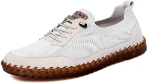 Men's Genuine Leather Loafer Shoes Slip On Soft Walking Driving Shoes