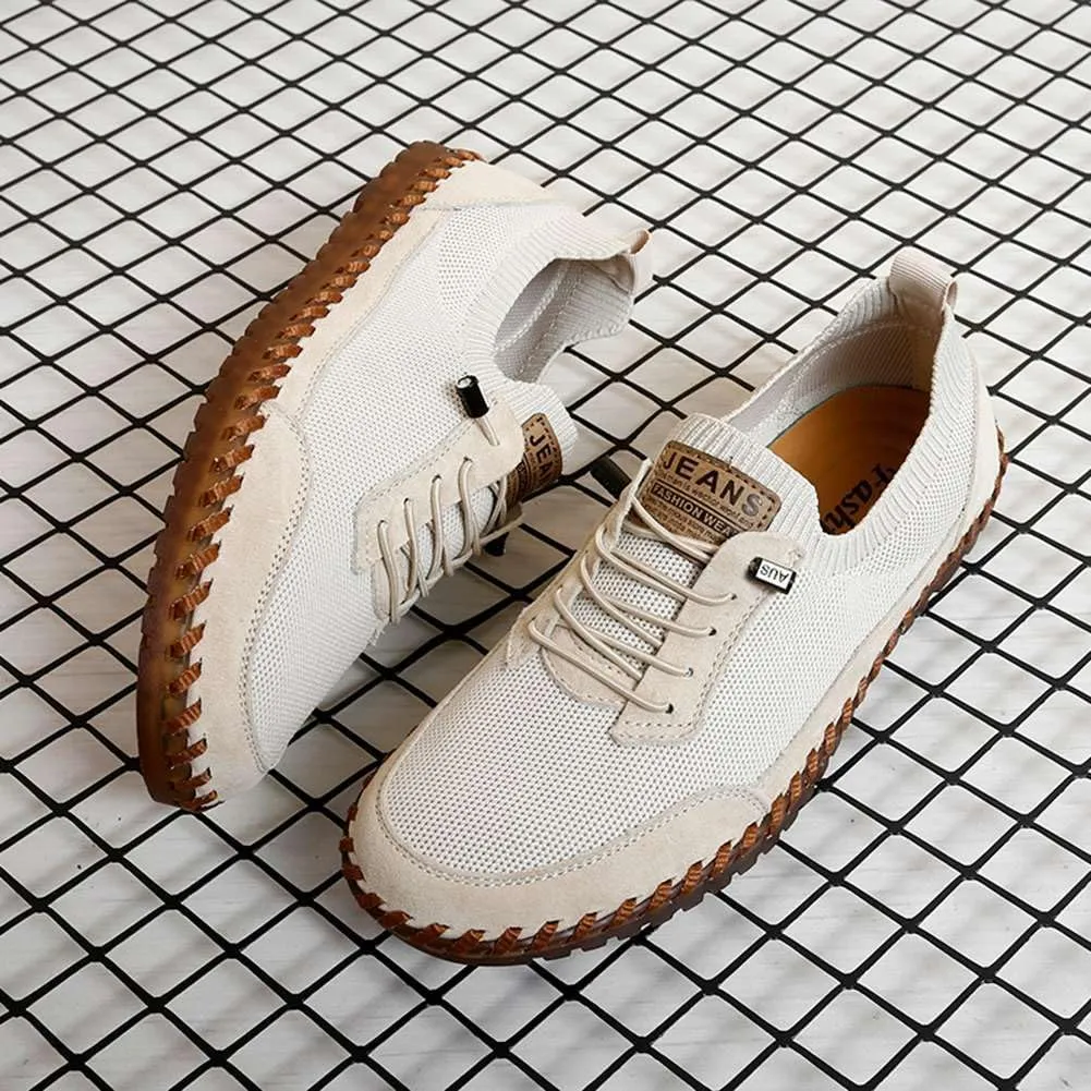 Men's Genuine Leather Loafer Shoes Slip On Soft Walking Driving Shoes