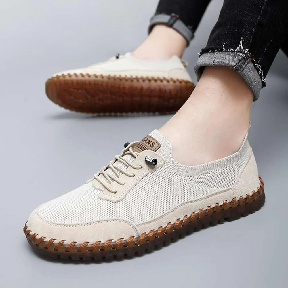 Men's Genuine Leather Loafer Shoes Slip On Soft Walking Driving Shoes