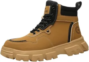 Men's High-Top Waterproof Hiking Boots with Anti-Slip Traction and Durable Construction