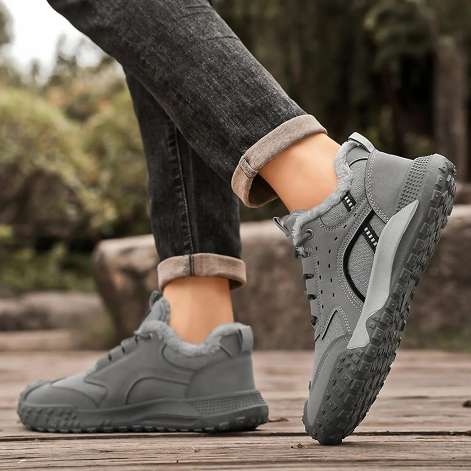 Mens Hiking Footwear Winter Work Wear Closure Toe Casual Shoes Running Mountaineering Hiking Sports Snow Boots