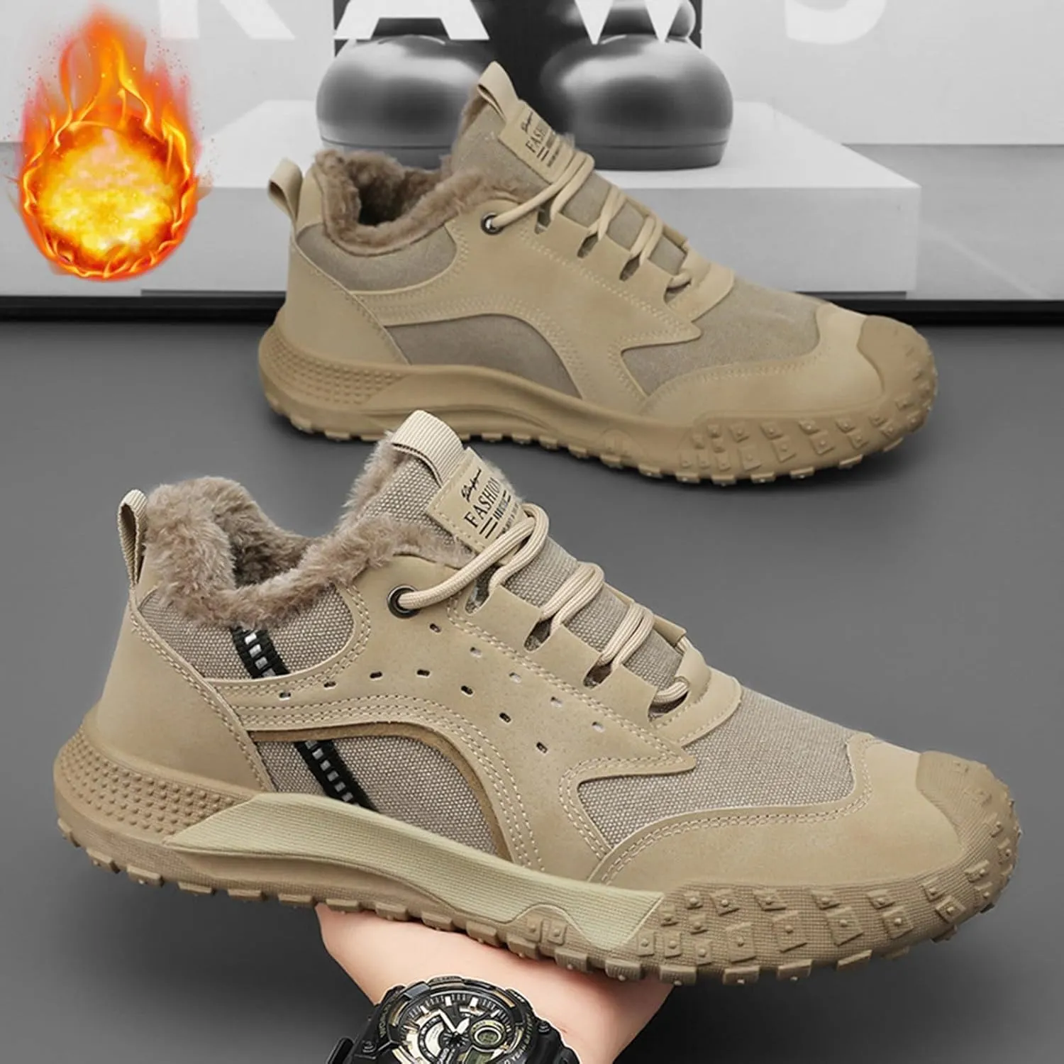 Mens Hiking Footwear Winter Work Wear Closure Toe Casual Shoes Running Mountaineering Hiking Sports Snow Boots