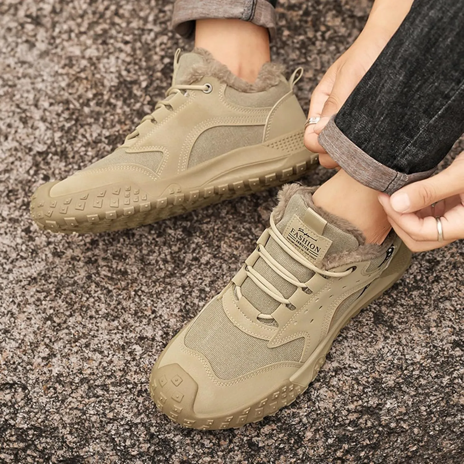 Mens Hiking Footwear Winter Work Wear Closure Toe Casual Shoes Running Mountaineering Hiking Sports Snow Boots