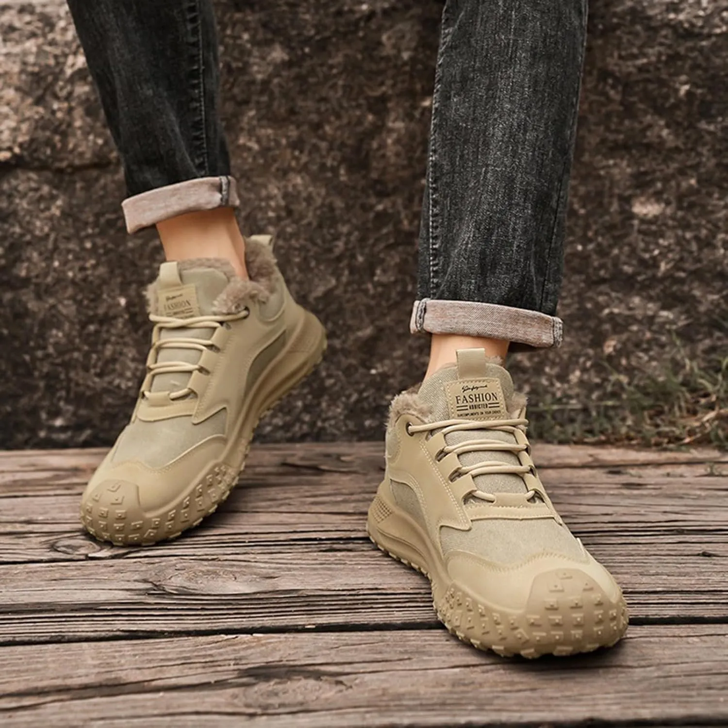 Mens Hiking Footwear Winter Work Wear Closure Toe Casual Shoes Running Mountaineering Hiking Sports Snow Boots
