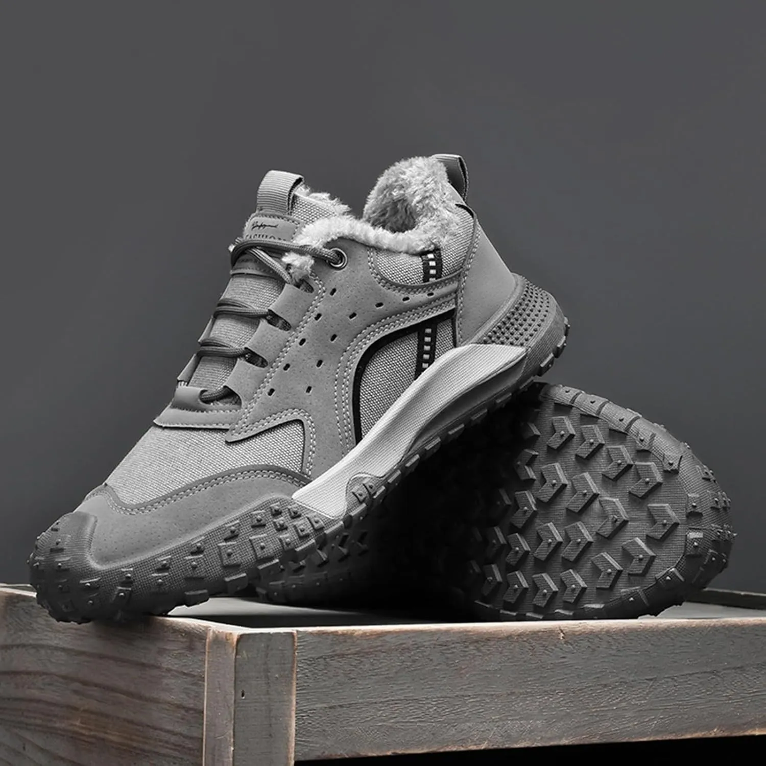 Mens Hiking Footwear Winter Work Wear Closure Toe Casual Shoes Running Mountaineering Hiking Sports Snow Boots