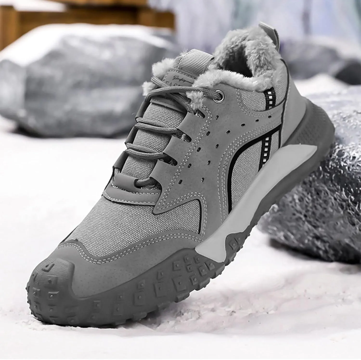 Mens Hiking Footwear Winter Work Wear Closure Toe Casual Shoes Running Mountaineering Hiking Sports Snow Boots