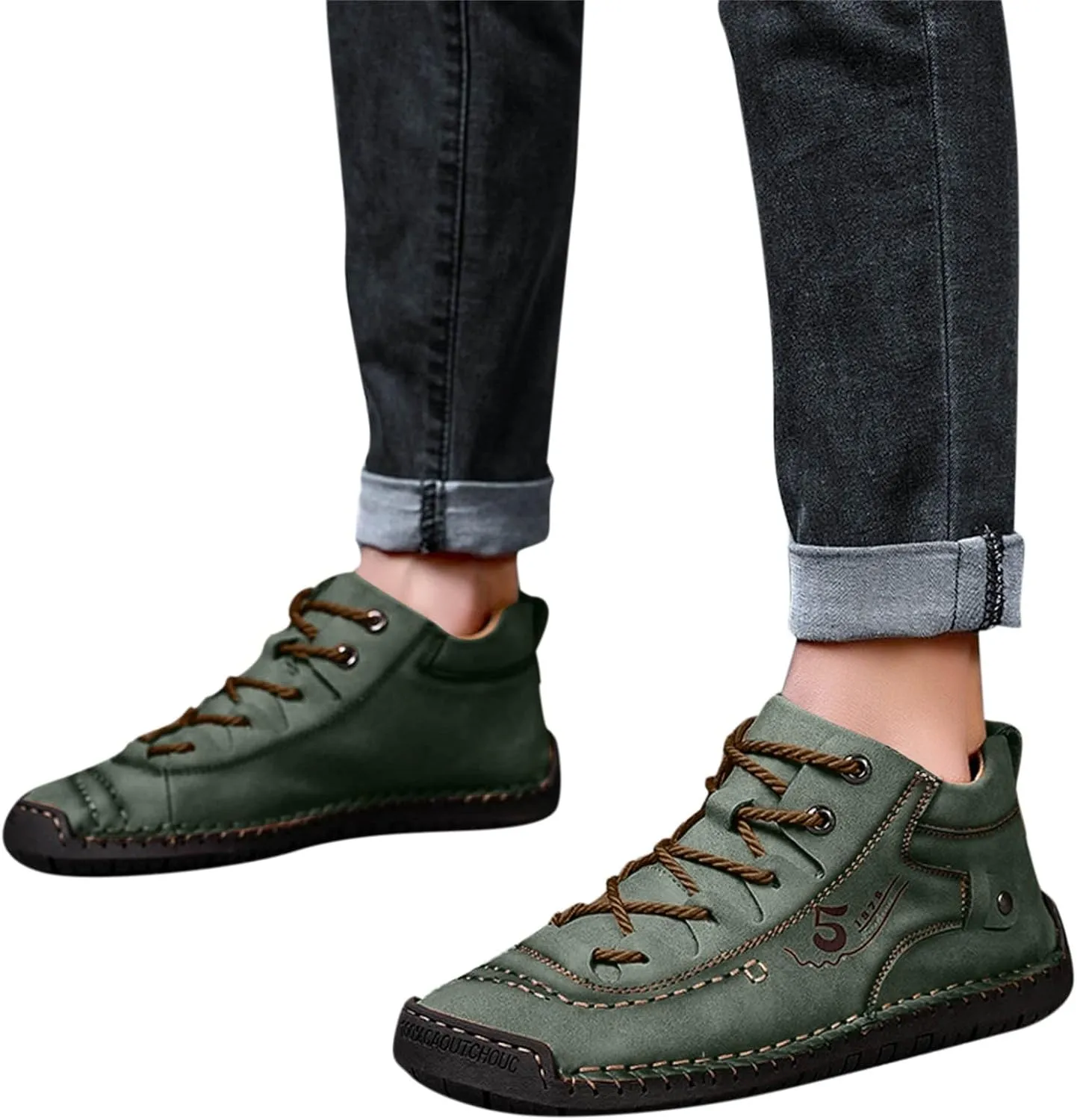 Mens Leather Tuxedo Shoes Fashion Summer and Autumn Men Leather Shoes Flat Soft Bottom Comfortable Mid Top Lace Up Casual Real Leather Shoes