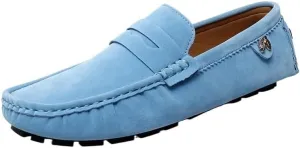 Men's Loafers Round Toe Suede Driving Shoes ?C Comfortable Loafers with Flat Heel, Flexible Slip-On Casual & Fashionable