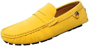 Men's Loafers Round Toe Suede Driving Shoes ?C Comfortable Loafers with Flat Heel, Flexible Slip-On Casual & Fashionable