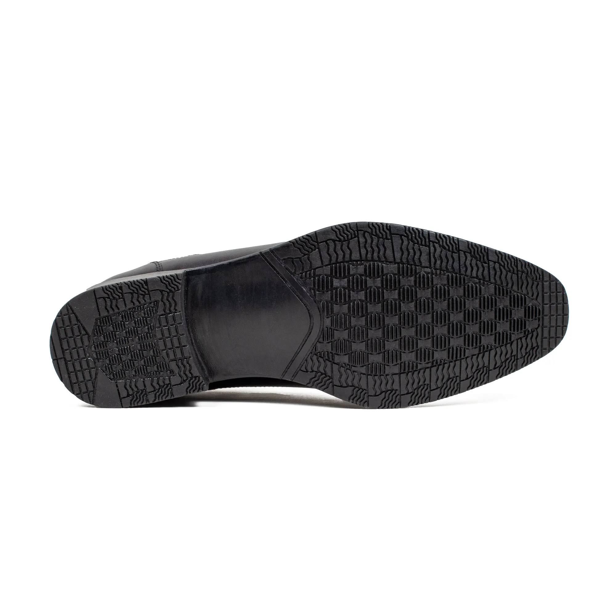 Men's Premium Black Leather Formal Oxford Shoes | Vibrant® Classic Cap-Toe Design