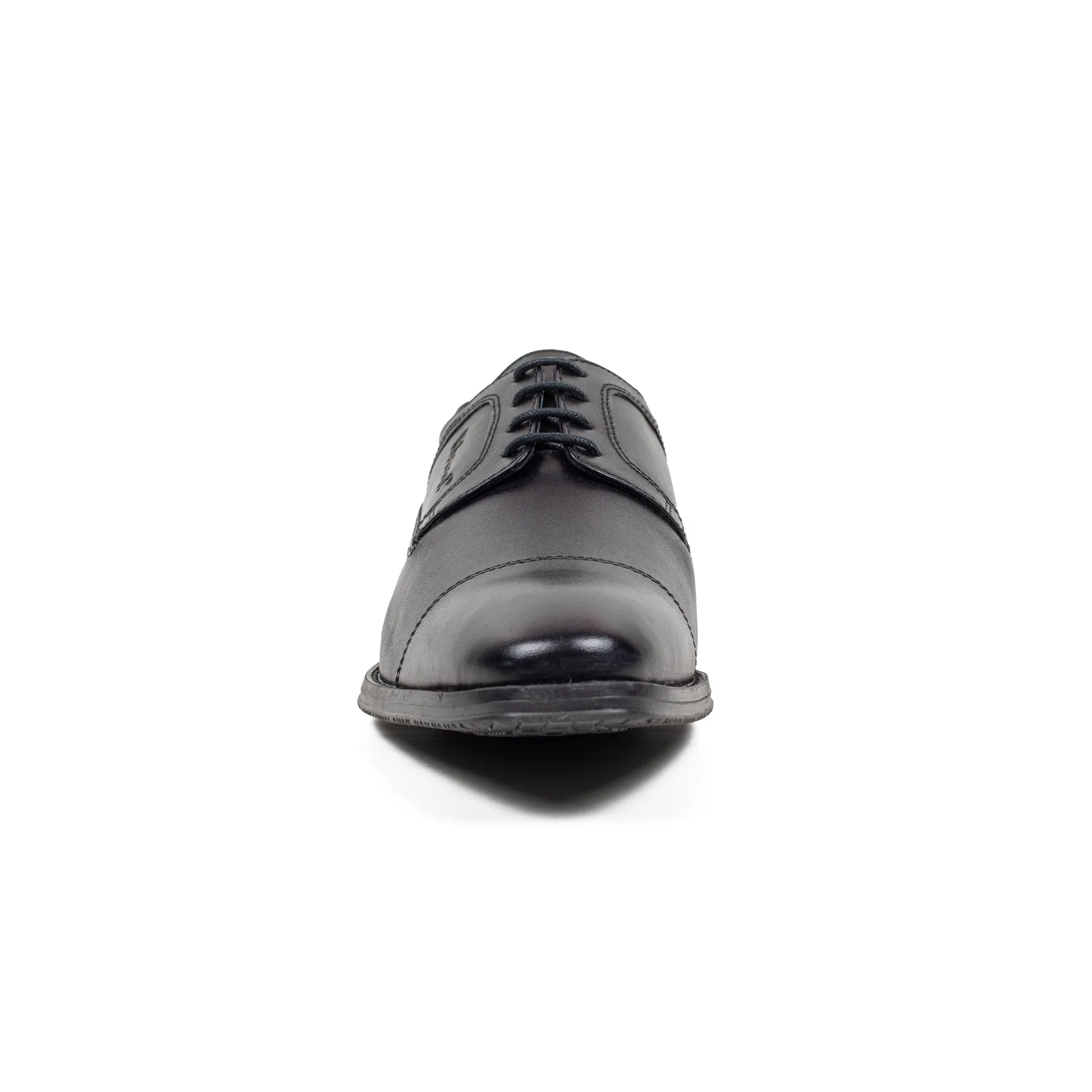 Men's Premium Black Leather Formal Oxford Shoes | Vibrant® Classic Cap-Toe Design