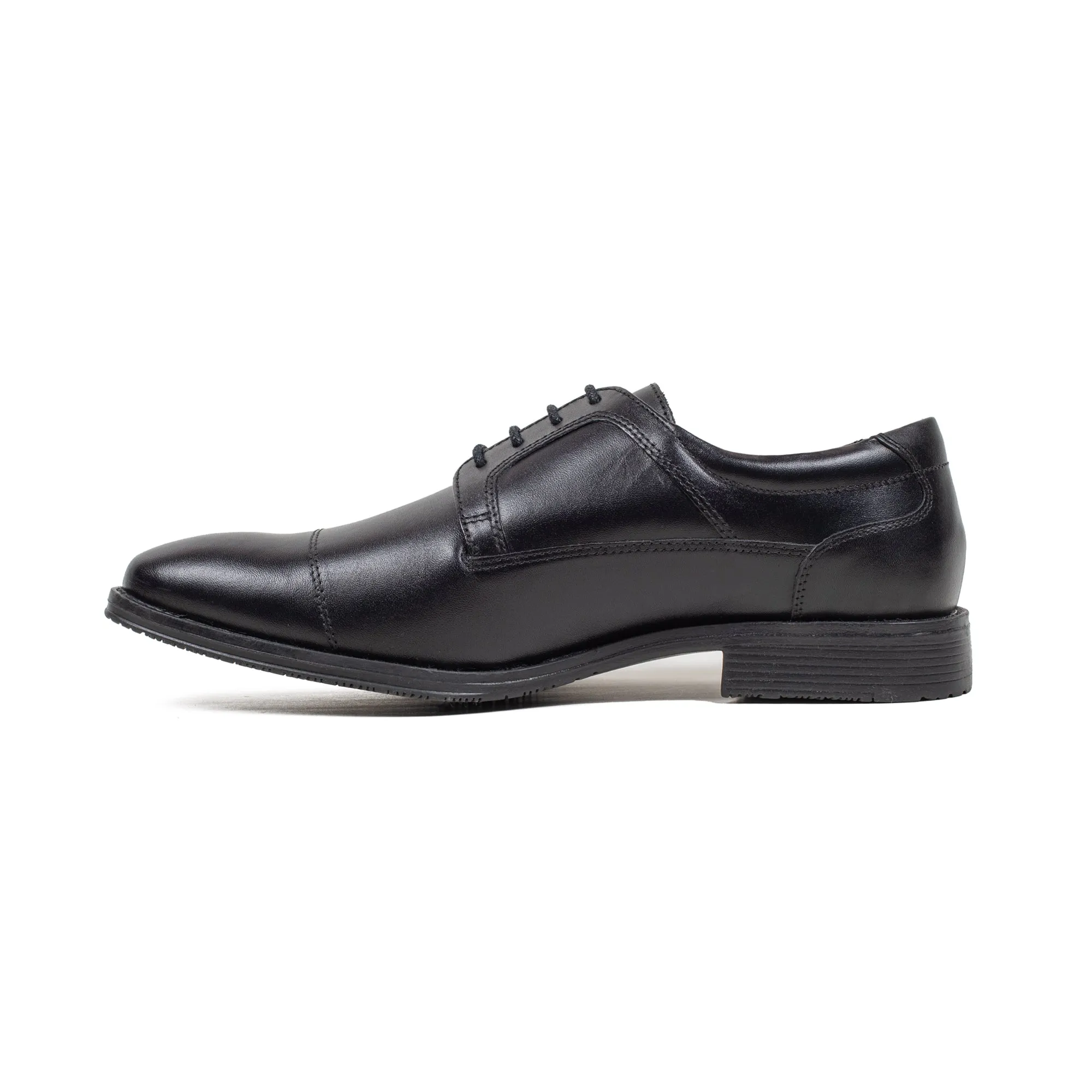 Men's Premium Black Leather Formal Oxford Shoes | Vibrant® Classic Cap-Toe Design