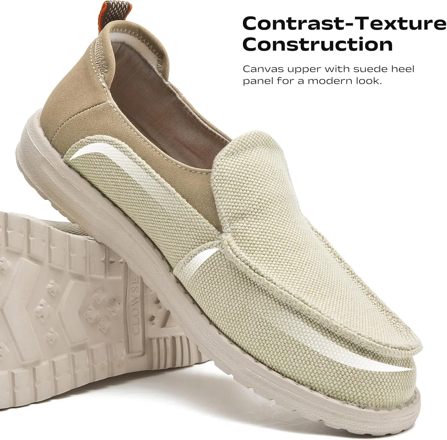 Men's Slip On Deck Shoes Casual Canvas Loafers Slip-Ons Hands Free Comfortable Stretch Flat Boat Shoes