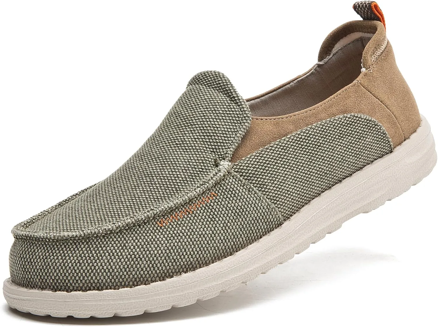 Men's Slip On Deck Shoes Casual Canvas Loafers Slip-Ons Hands Free Comfortable Stretch Flat Boat Shoes