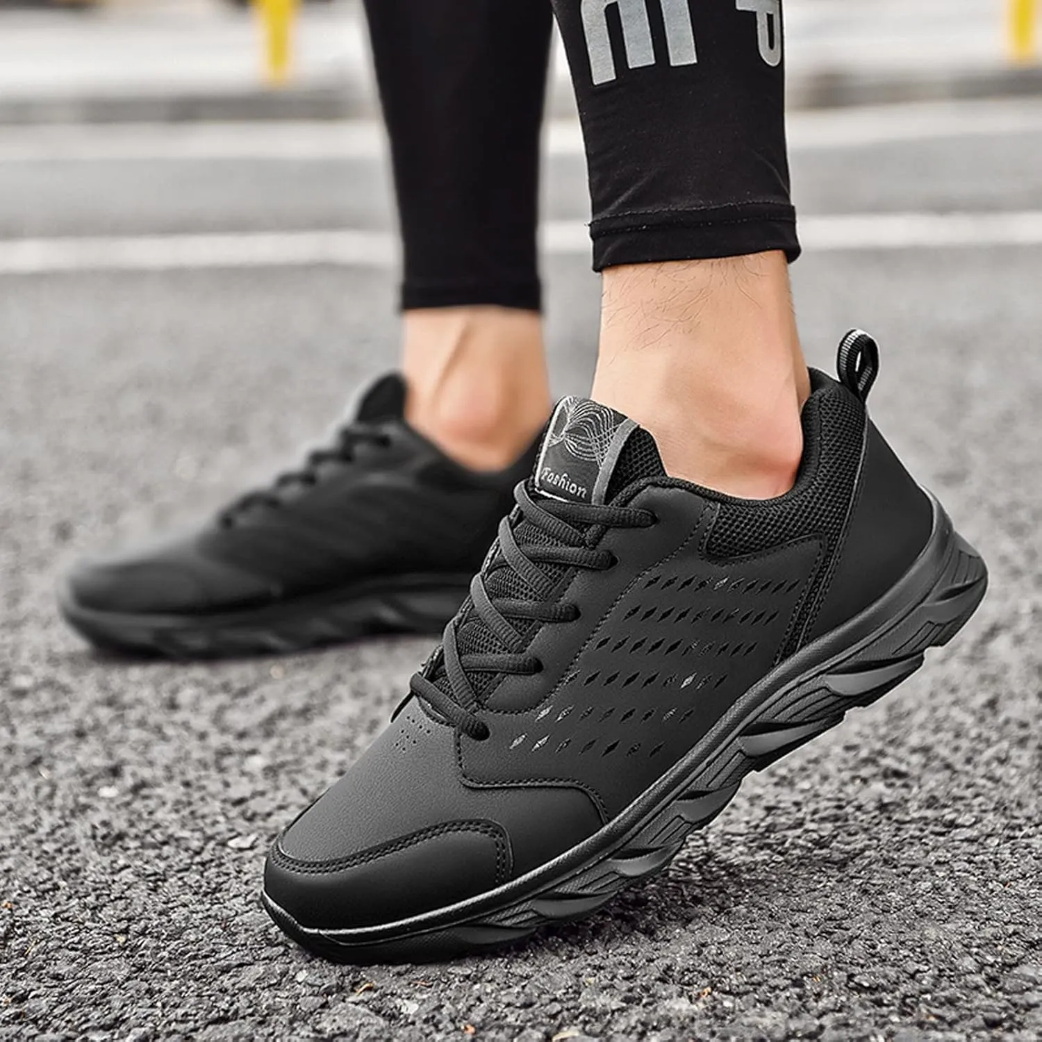 Men's Slip Shoes Mens Shoes Casual Leather Lace Up Solid Color Casual Fashion Simple Running