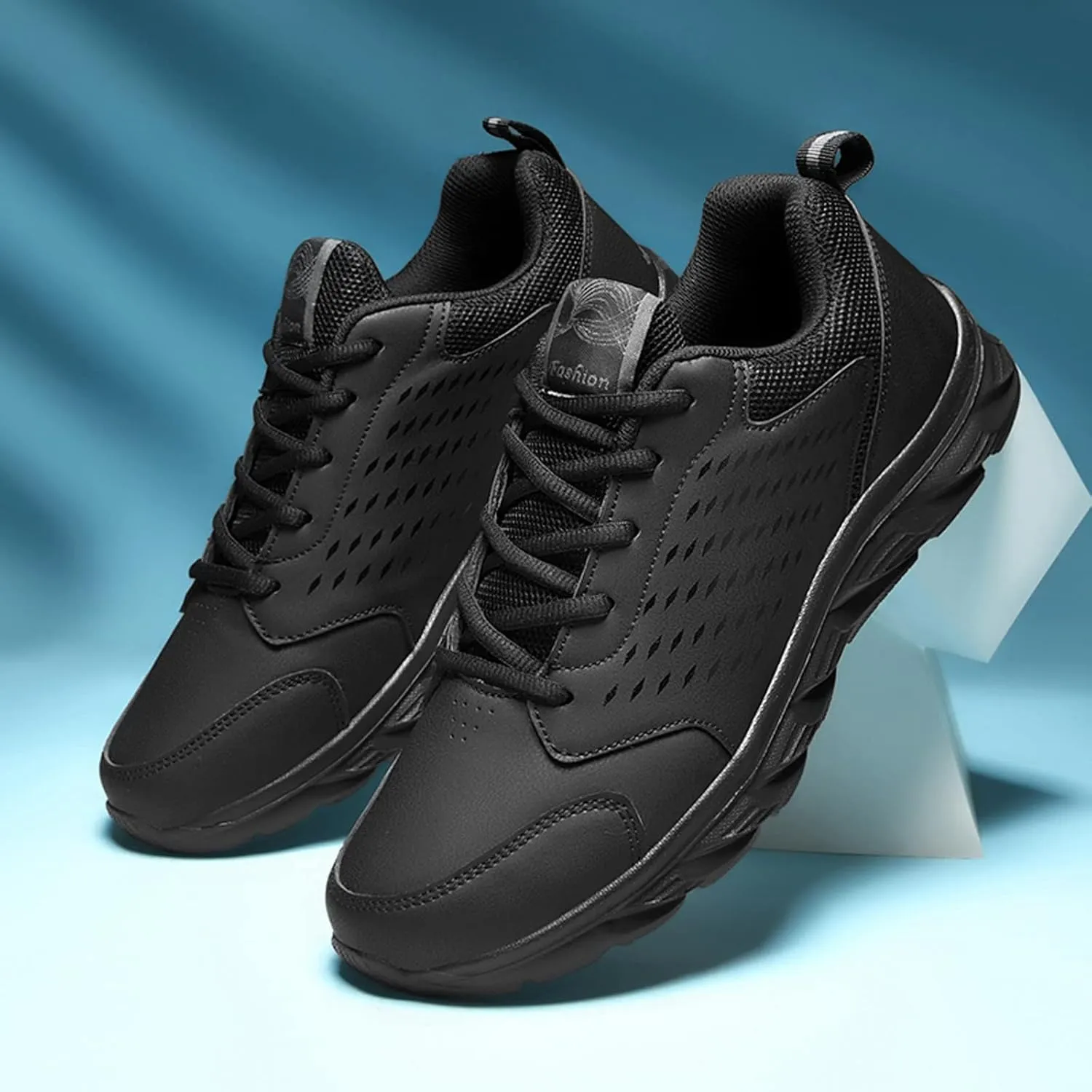 Men's Slip Shoes Mens Shoes Casual Leather Lace Up Solid Color Casual Fashion Simple Running