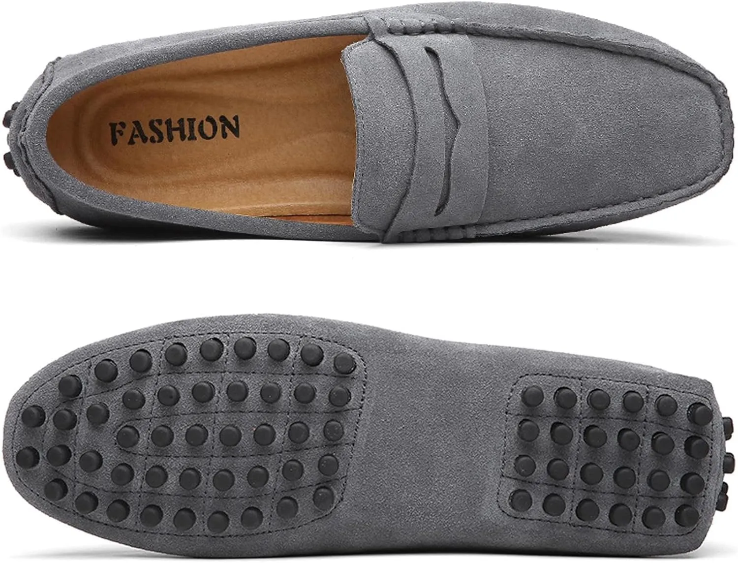 Men's Suede Dress Loafers Slip On Casual Shoes Lightweight Soft Penny Loafers Walking Shoe Driving Boat Shoes for Men