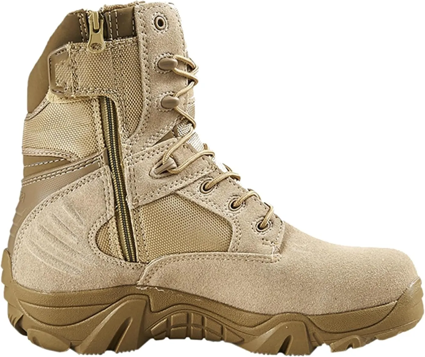 Men's Tactical Boots, Lightweight Outdoor Hiking Boots, Side Zipper Jungle Boots, Comfort Durable Breathable(Mi,8.5)