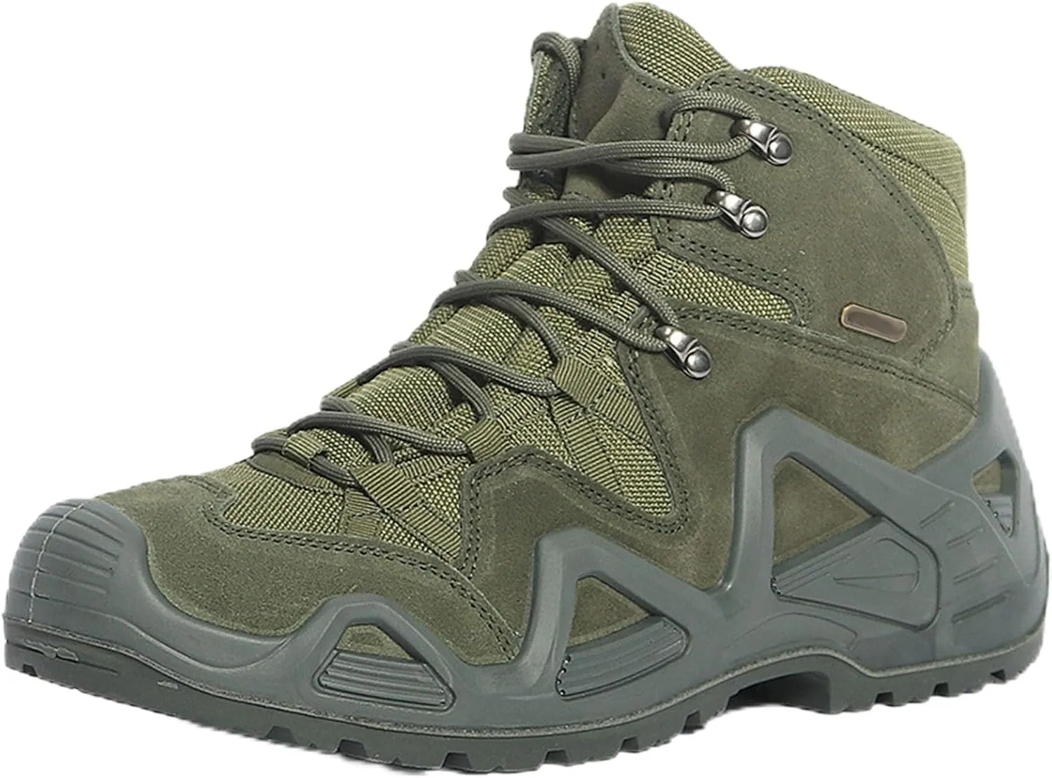 Men's Tactical Waterproof Boots, Durable Comfortable Coated Leather Combat Hiking Shoes