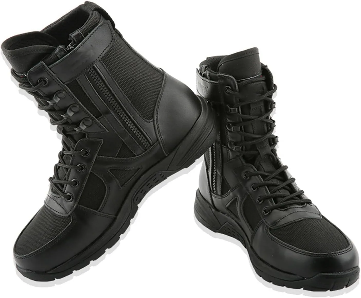 Men's Tactical Waterproof Boots, Durable Comfortable Coated Leather Combat Hiking Shoes