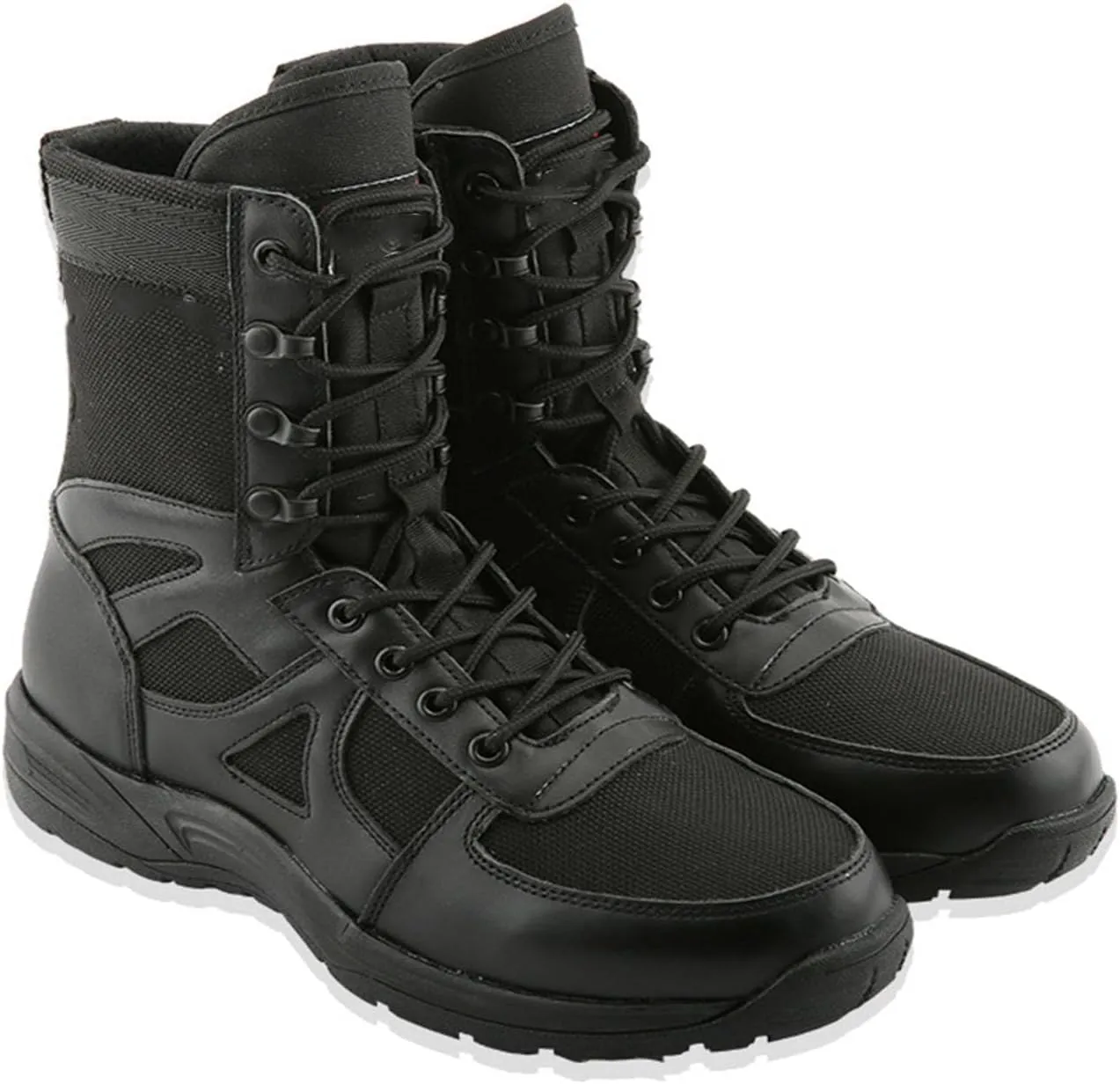 Men's Tactical Waterproof Boots, Durable Comfortable Coated Leather Combat Hiking Shoes