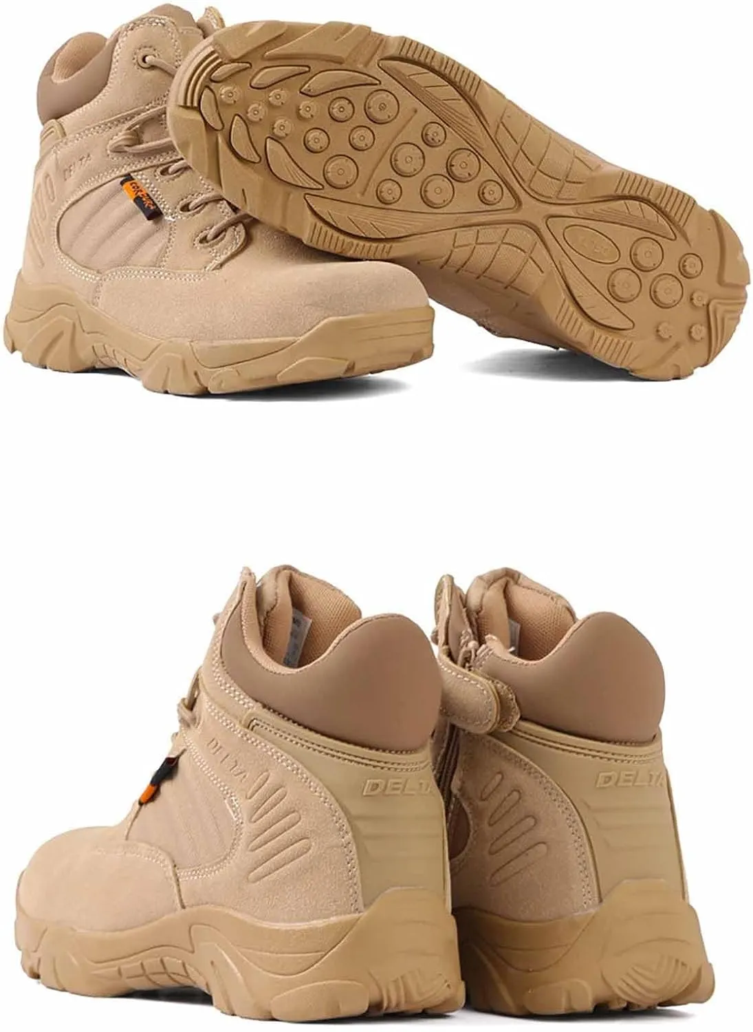 Men's Tactical Work Boots, Lightweight Hiking Boots, Durable Suede Hiking Outdoor Boots, Puncture Resistant Work Boots, Breathable Military Combat Desert Boots