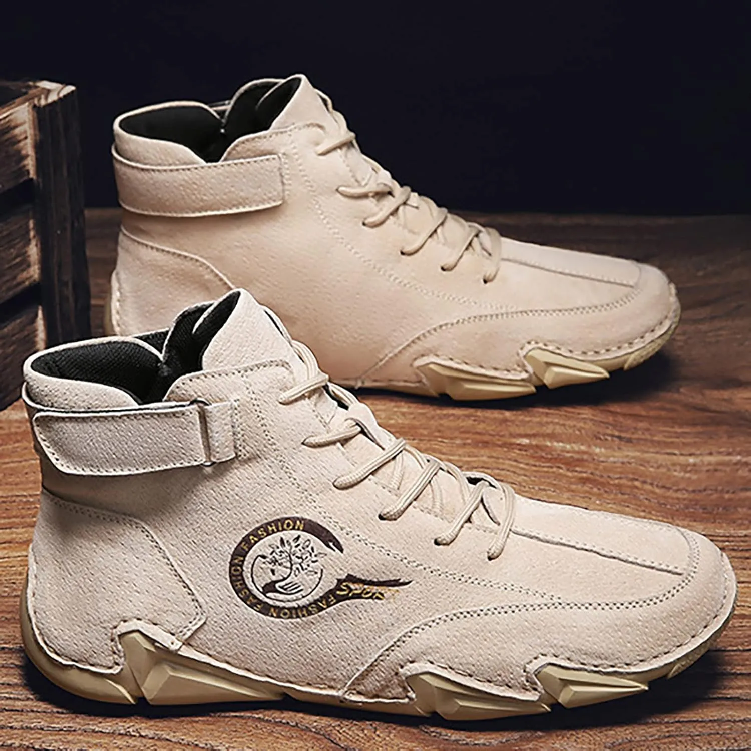 Men's Walking Shoes White Leather Sneakers Men Mens Comfortable Casual Walking Tennis Shoes Slip on Shoes Men