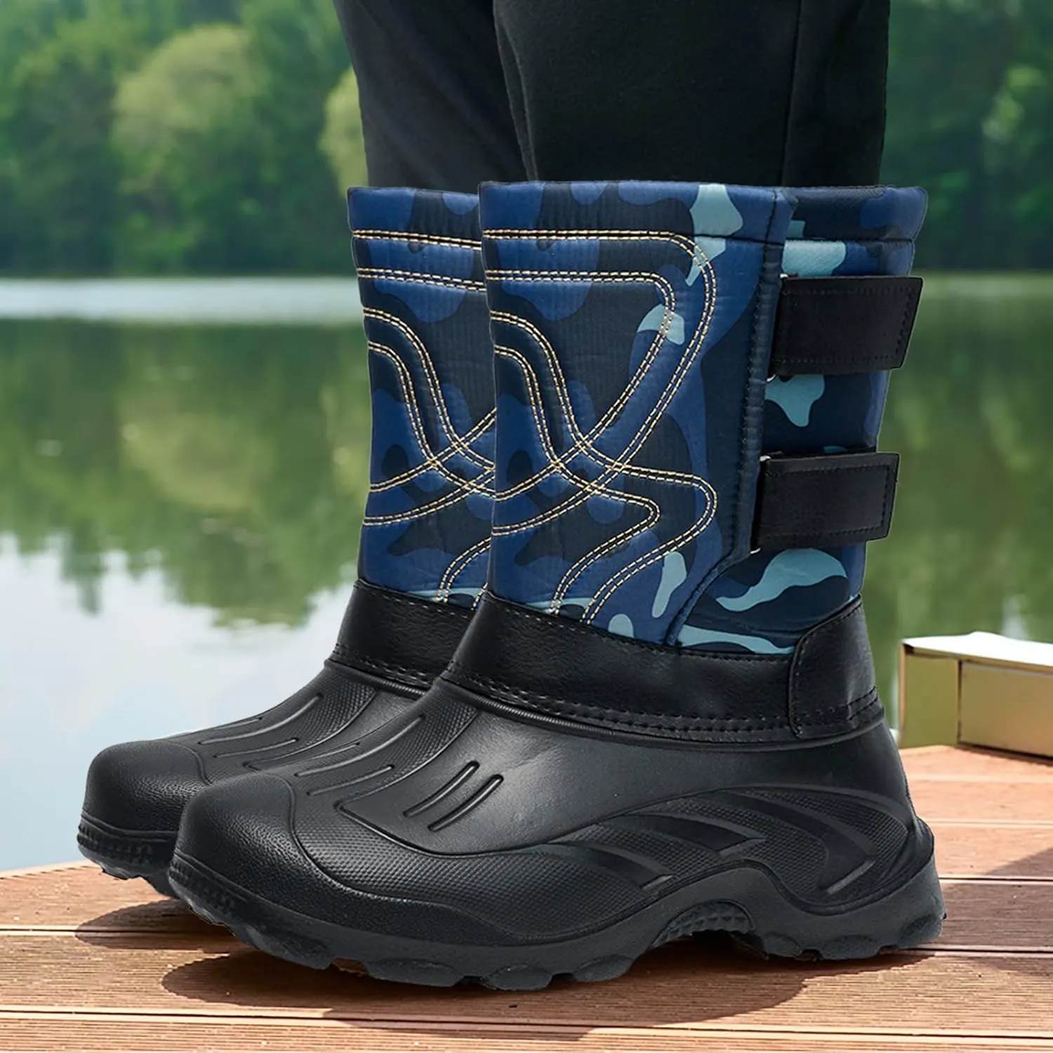 Men's Water Proof Insulated Snow Boots Cold Proof Mid Calf Boots Non Slip Winter Boots Versatile High Snow Boot