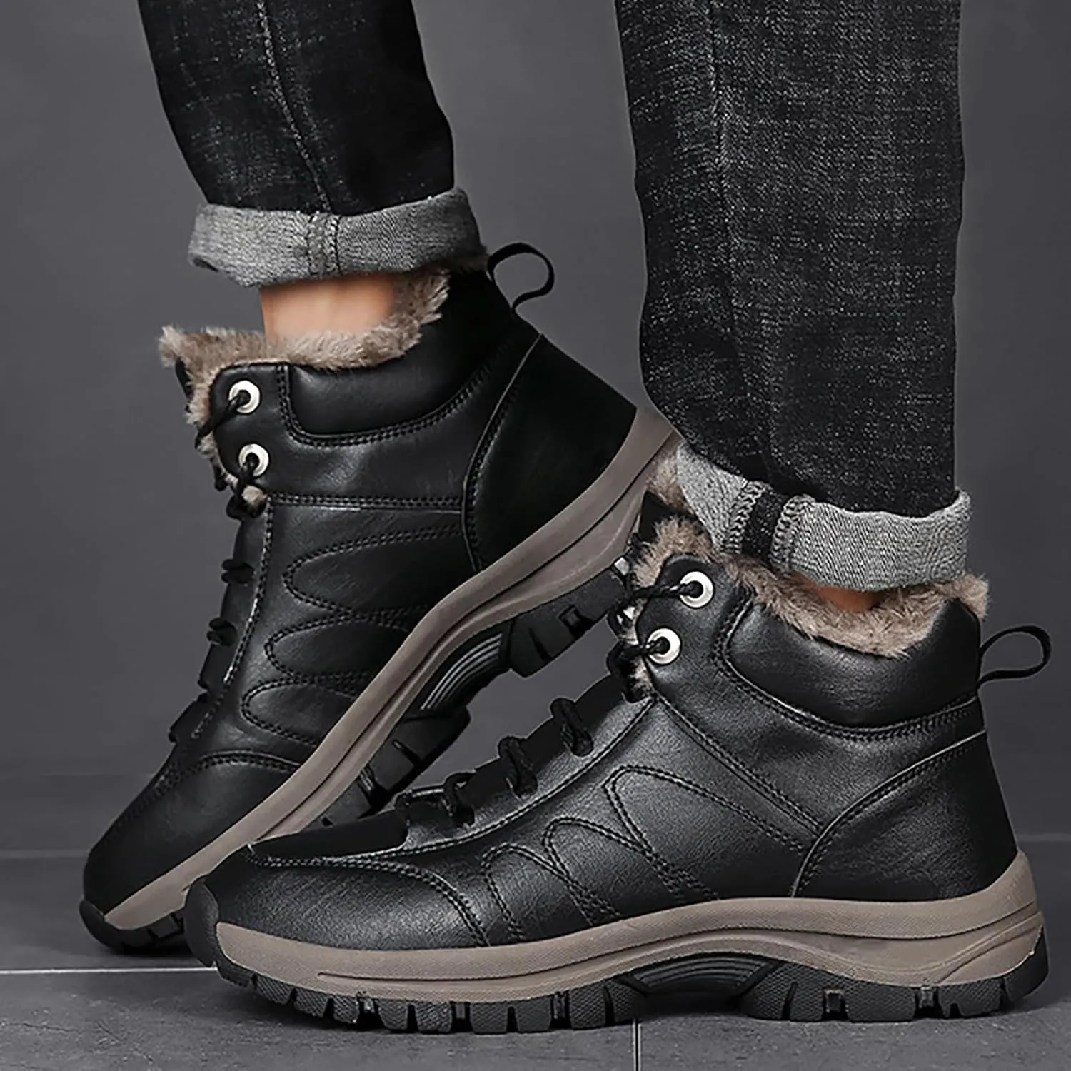 Men's Work Boots Composite Toe Hiking Sneakers Shoes Slip On Women Workout Shoes Business Casual Winter Backpacking Snow Botas Warm Water Hike Grounded Footwear
