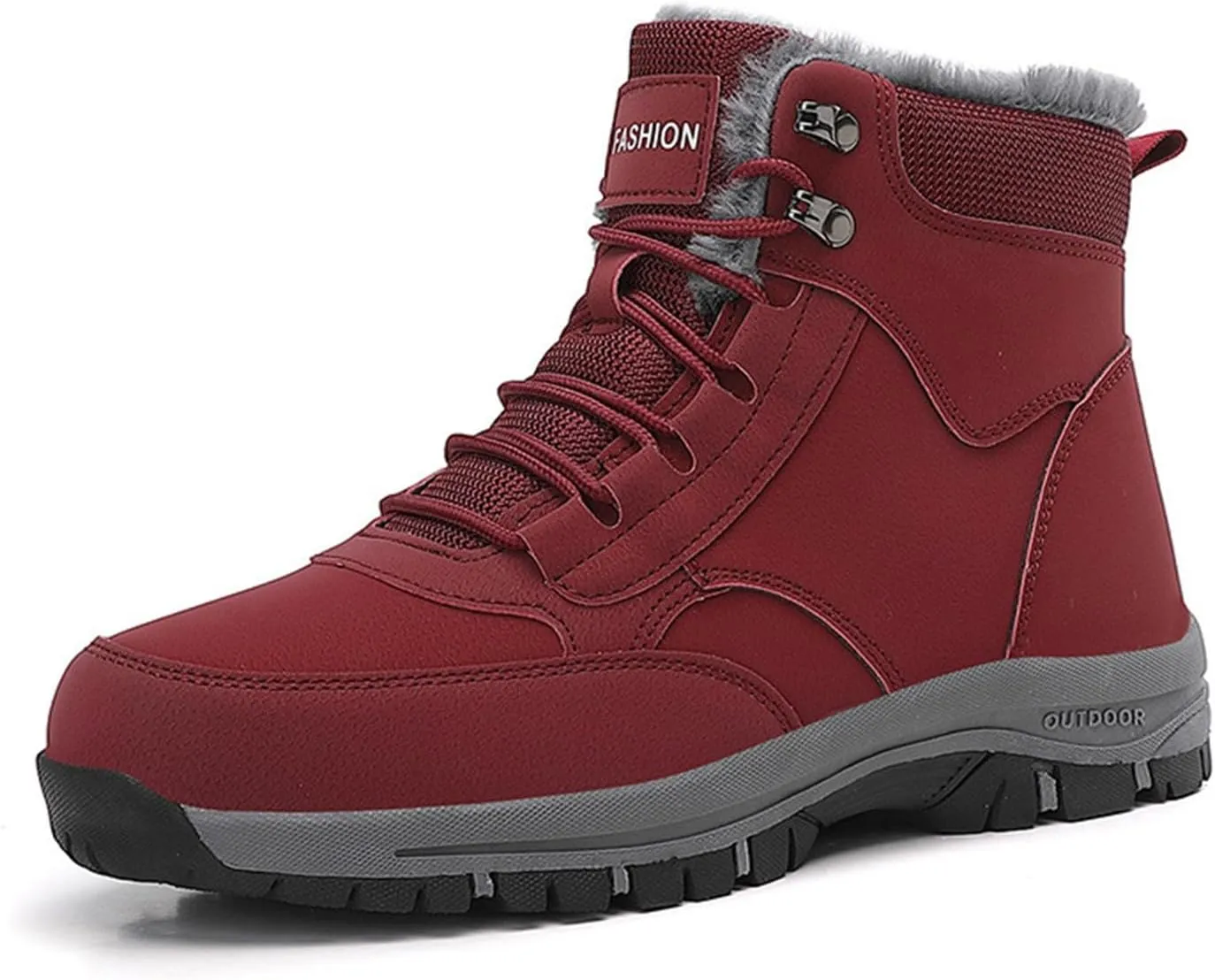 Men's Work Boots Slip On Hiking Sneakers Fur Lined Ankle Boot Womens Working Shoes Insulated Composite Safety Toe Waterproof Industrial Casual Hike Grounded Footwear