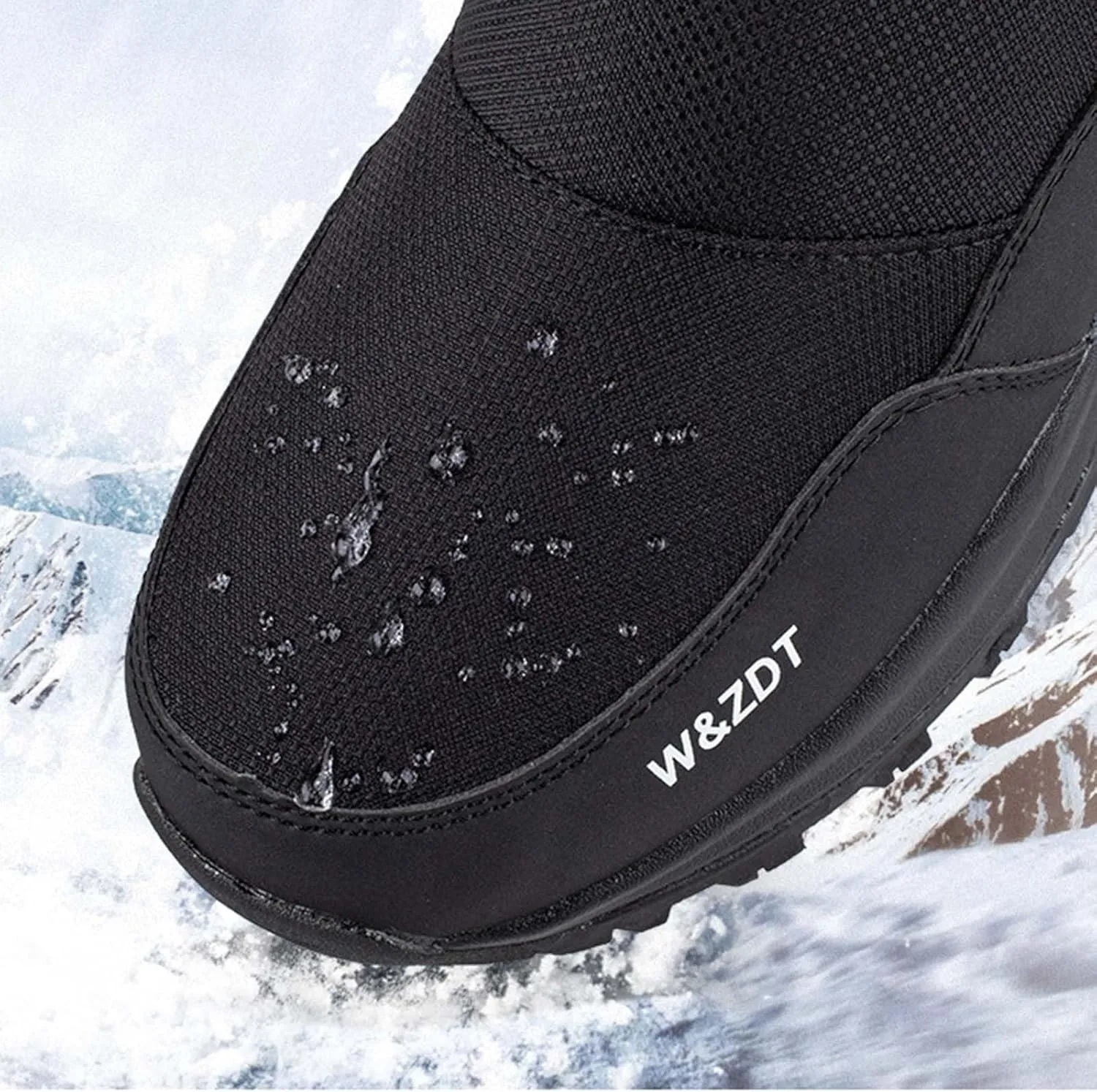 Mens Work Boots Slip On Hiking Sneakers Warm Fur Lined Women Workout Shoes Waterproof Winter Outdoor Botas Waterproof Non Slip Hike Grounded Footwear