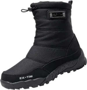 Mens Work Boots Slip On Hiking Sneakers Warm Fur Lined Women Workout Shoes Waterproof Winter Outdoor Botas Waterproof Non Slip Hike Grounded Footwear