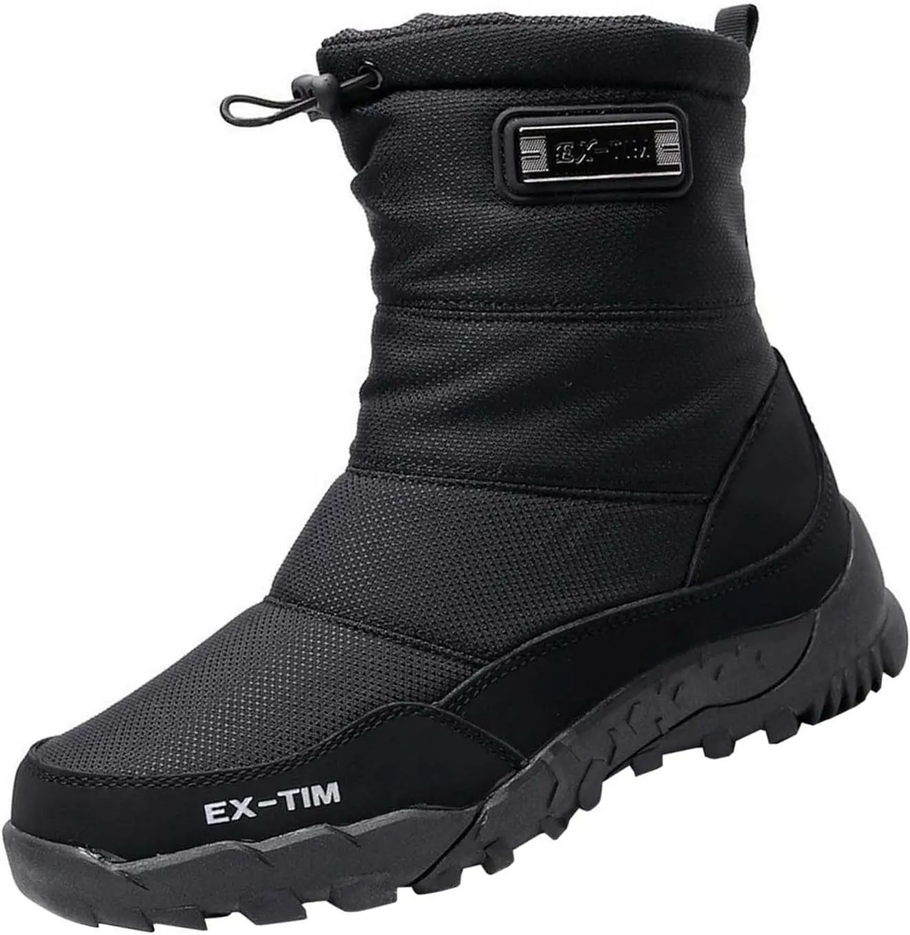 Mens Work Boots Slip On Hiking Sneakers Warm Fur Lined Women Workout Shoes Waterproof Winter Outdoor Botas Waterproof Non Slip Hike Grounded Footwear