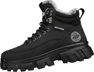 Men's Work Boots Wide Width Hiking Sneakers Warm Ankle Womens Safety Toe Shoes Slip Resistant Wide Outdoor Shoes Slip on Loafers Hike Grounded Footwear