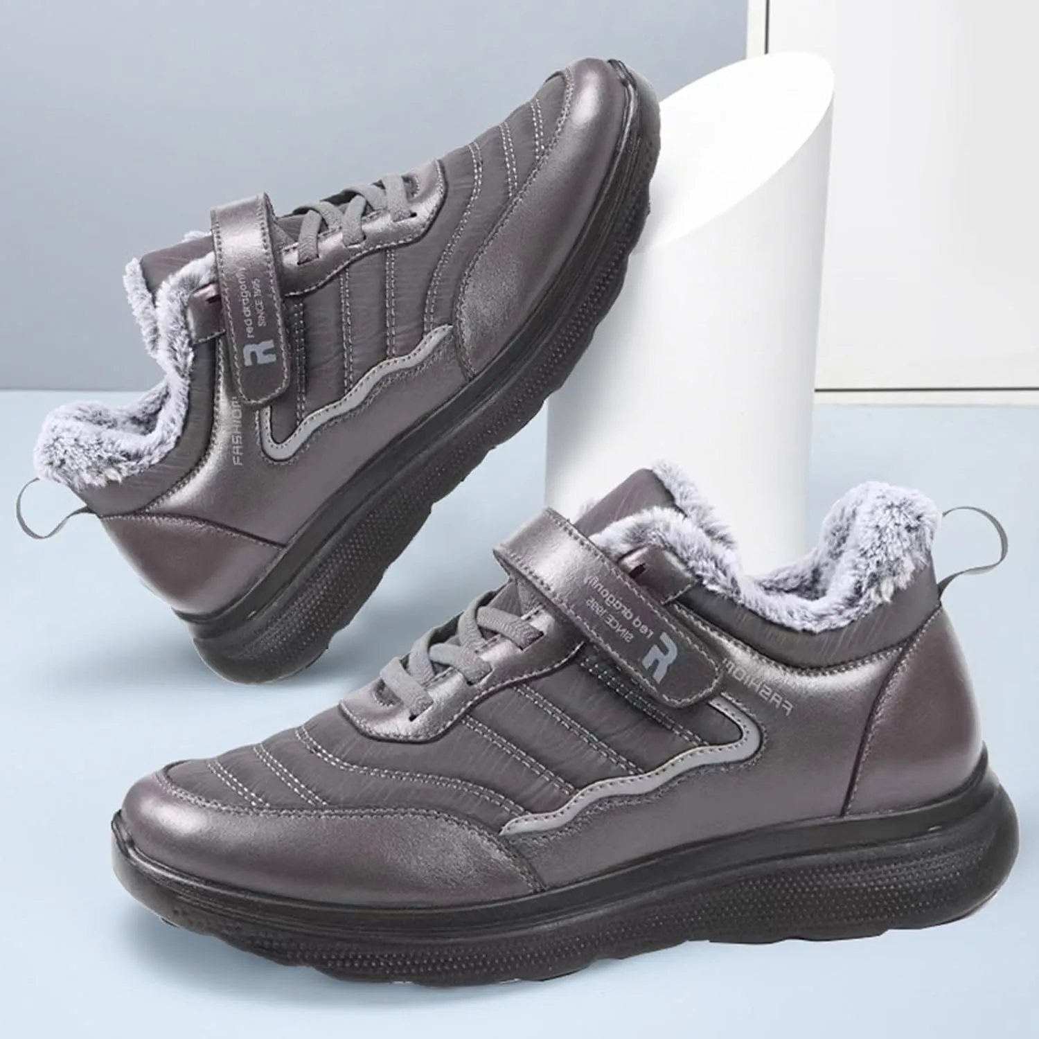 Men's Work Boots Wide Width Hiking Sneakers Warm Ankle Womens Safety Toe Shoes Slip Resistant Wide Outdoor Shoes Slip on Loafers Hike Grounded Footwear
