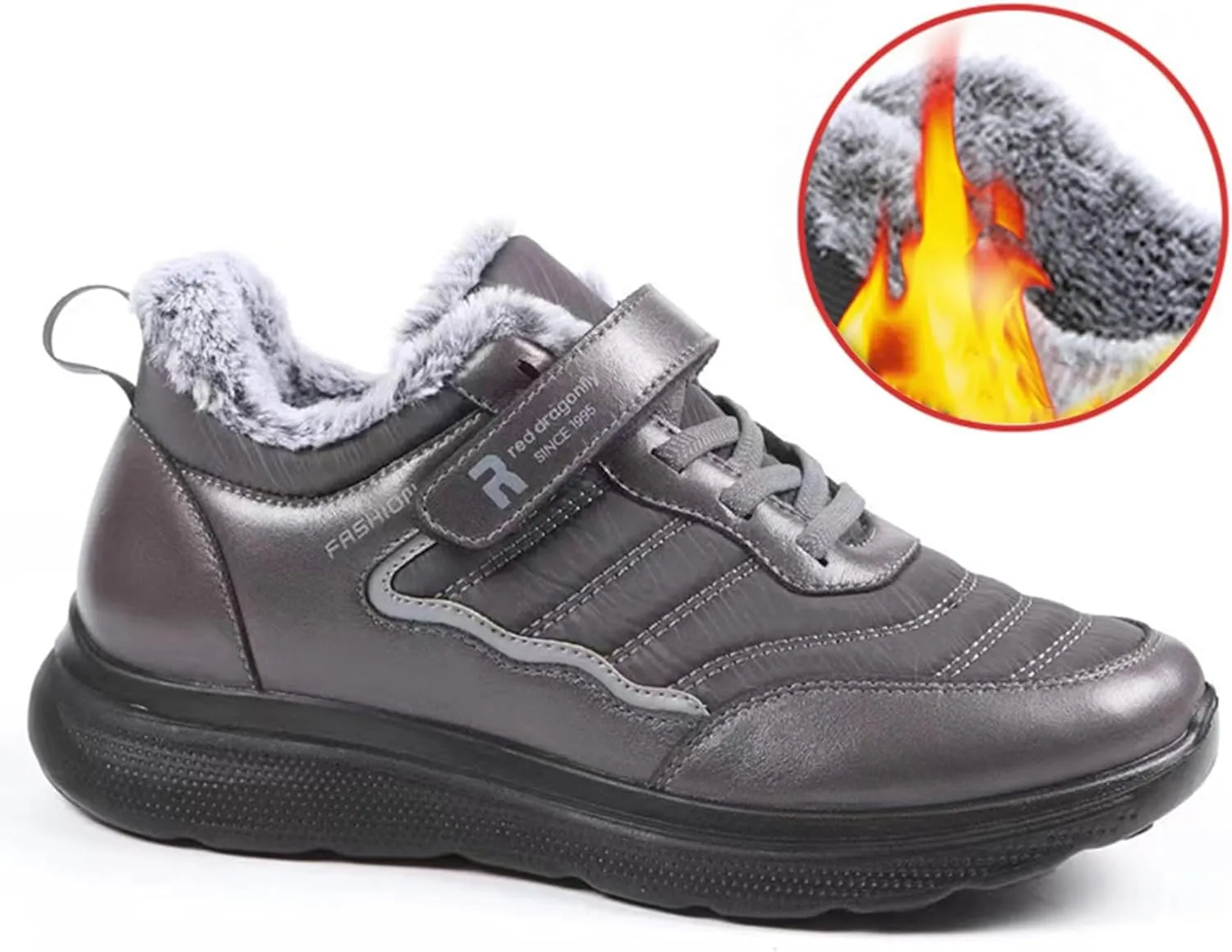 Men's Work Boots Wide Width Hiking Sneakers Warm Ankle Womens Safety Toe Shoes Slip Resistant Wide Outdoor Shoes Slip on Loafers Hike Grounded Footwear