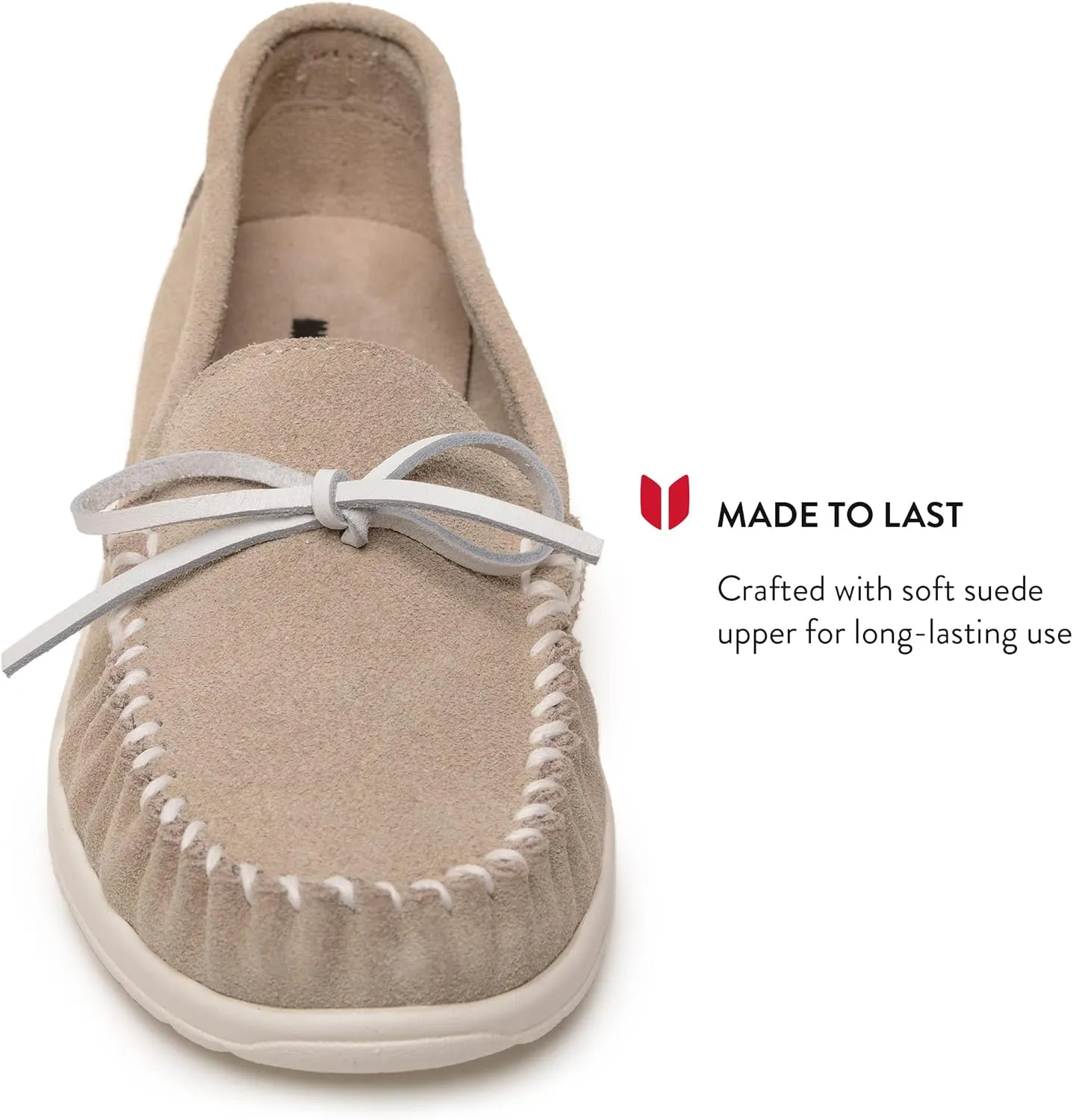 Minnetonka Scout - Women??s Suede Loafers Designed for Everyday Wear - Made with Soft Suede Leather, Memory Foam Insoles and Midsoles, and Rubber Outsoles