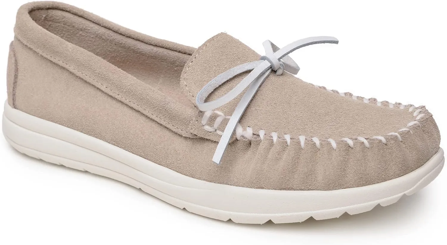 Minnetonka Scout - Women??s Suede Loafers Designed for Everyday Wear - Made with Soft Suede Leather, Memory Foam Insoles and Midsoles, and Rubber Outsoles