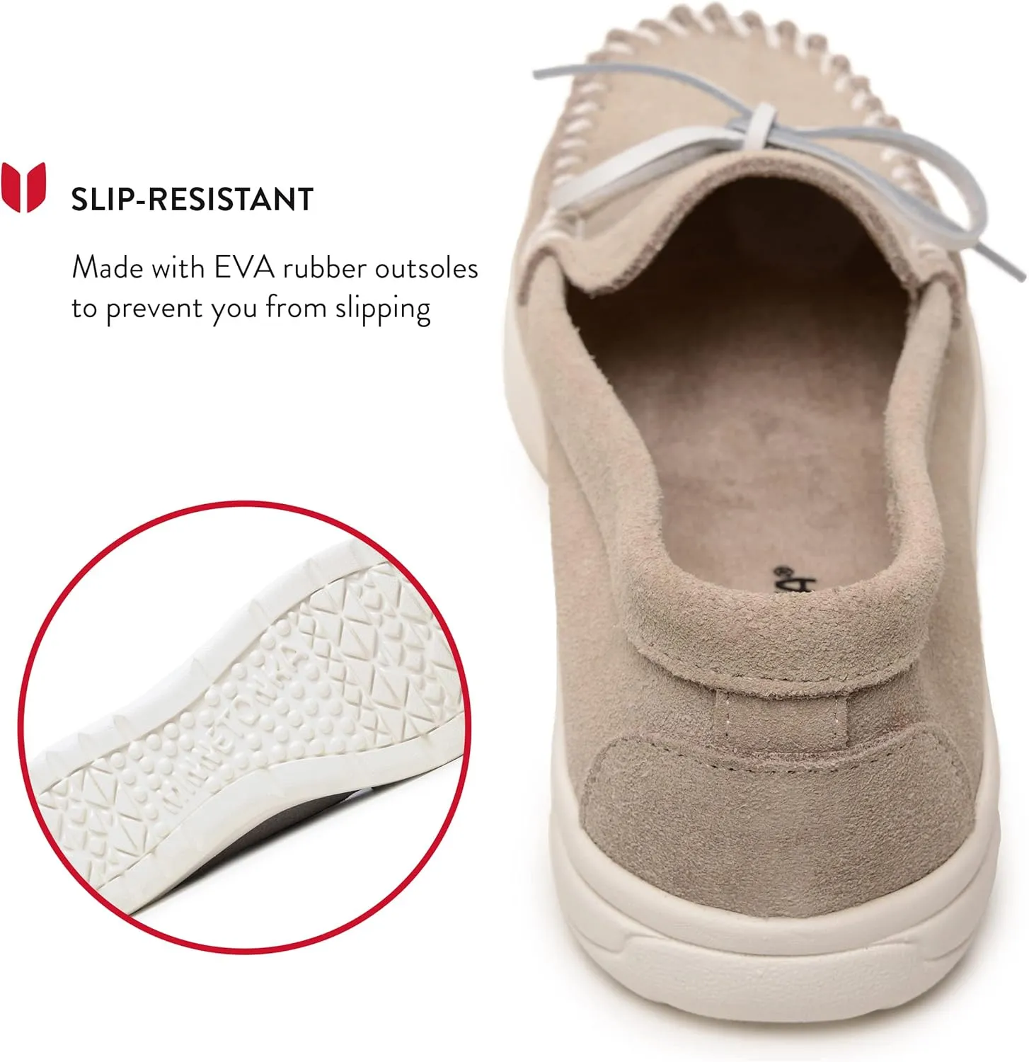 Minnetonka Scout - Women??s Suede Loafers Designed for Everyday Wear - Made with Soft Suede Leather, Memory Foam Insoles and Midsoles, and Rubber Outsoles
