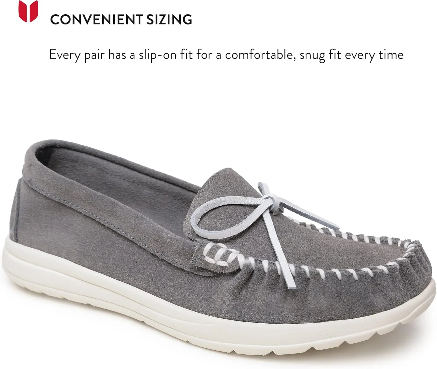 Minnetonka Scout - Women??s Suede Loafers Designed for Everyday Wear - Made with Soft Suede Leather, Memory Foam Insoles and Midsoles, and Rubber Outsoles
