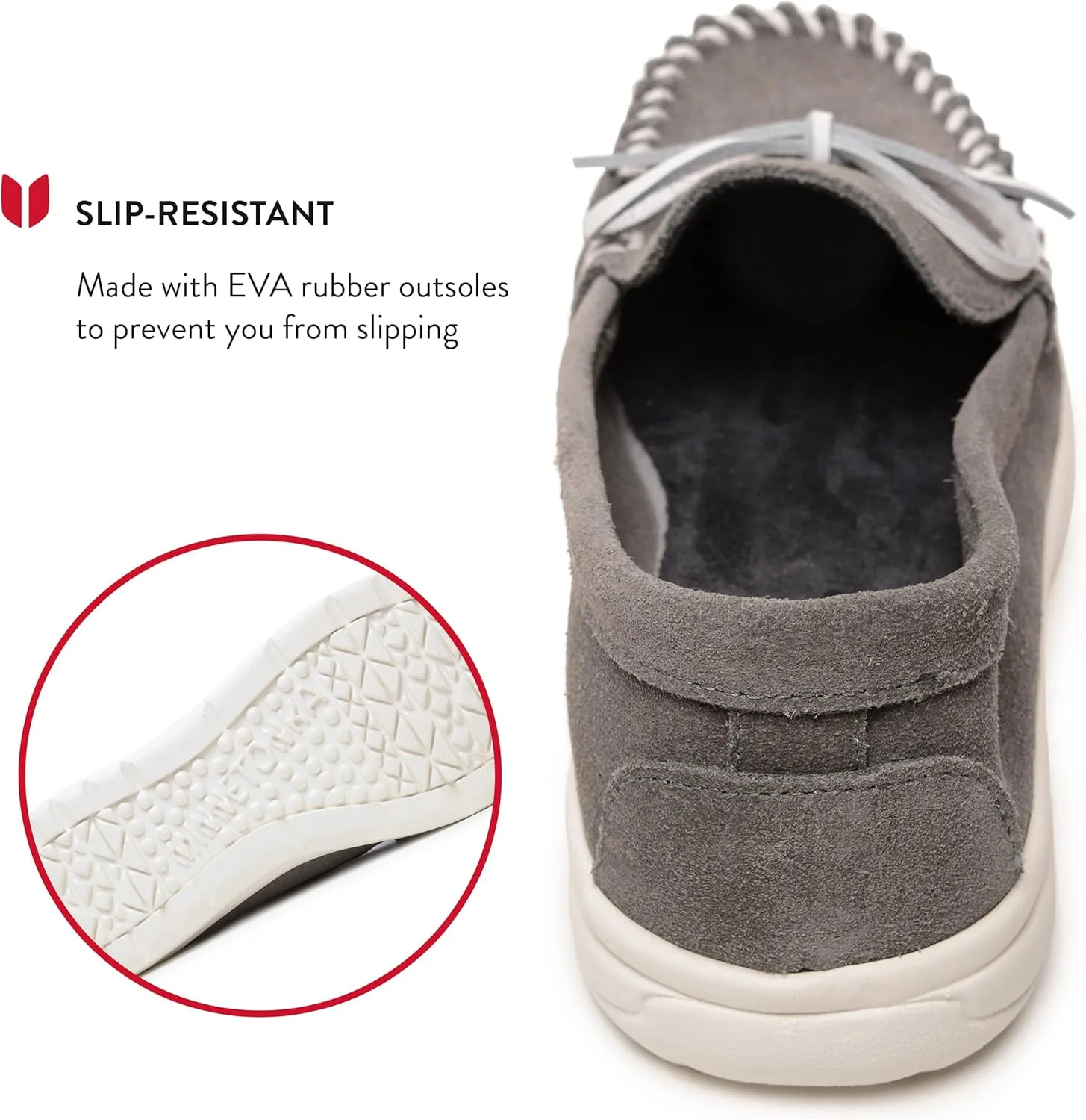 Minnetonka Scout - Women??s Suede Loafers Designed for Everyday Wear - Made with Soft Suede Leather, Memory Foam Insoles and Midsoles, and Rubber Outsoles