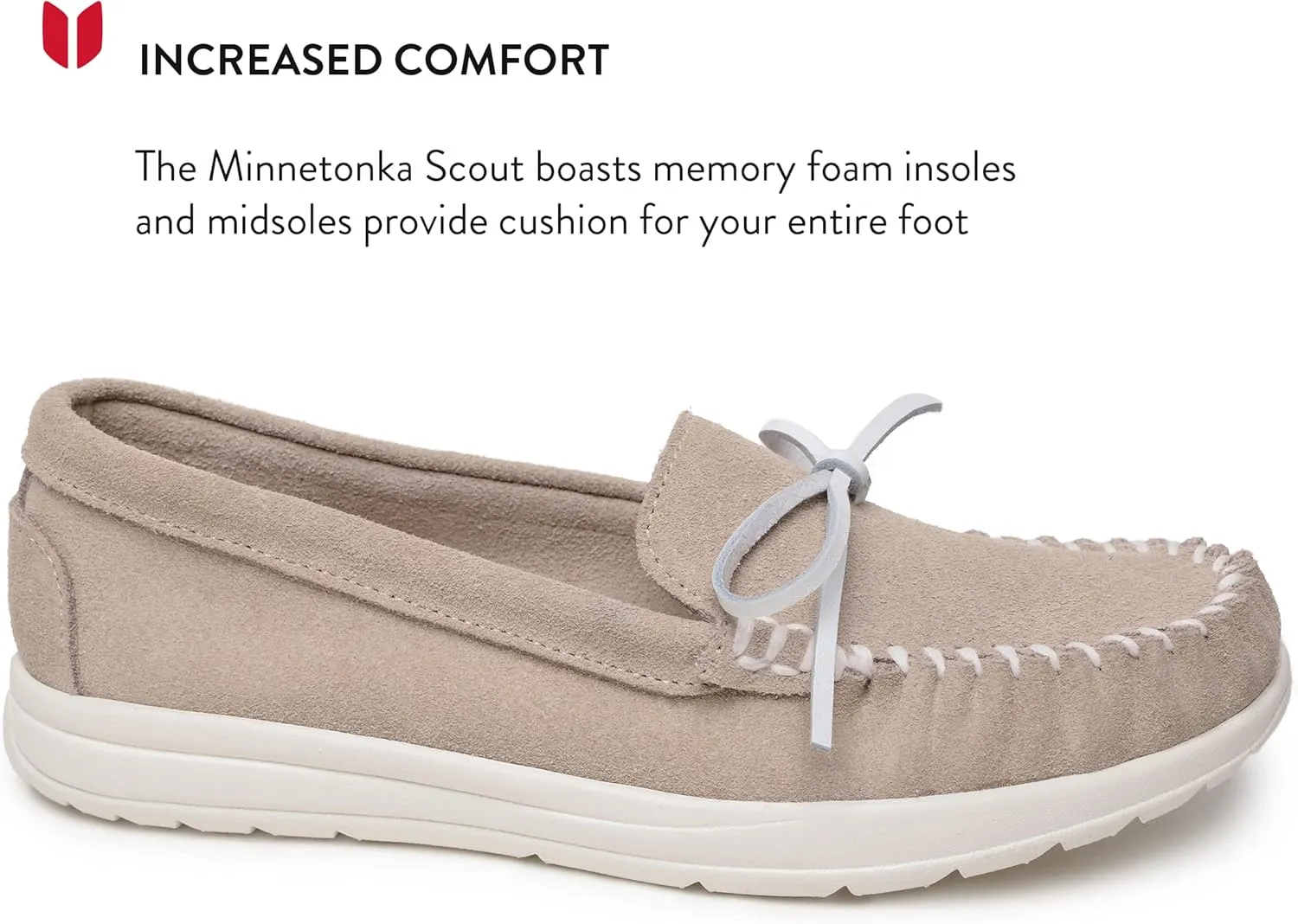 Minnetonka Scout - Women??s Suede Loafers Designed for Everyday Wear - Made with Soft Suede Leather, Memory Foam Insoles and Midsoles, and Rubber Outsoles